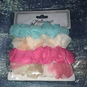 6/$15 4pc Princess Accessories Sheer Scrunchies